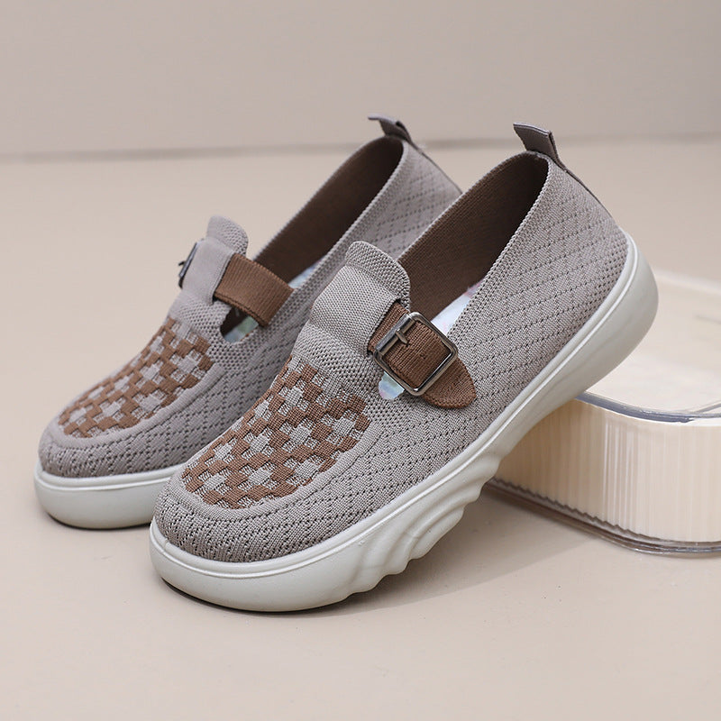 Zapatos casuales ligeros sin cordones con suela gruesa