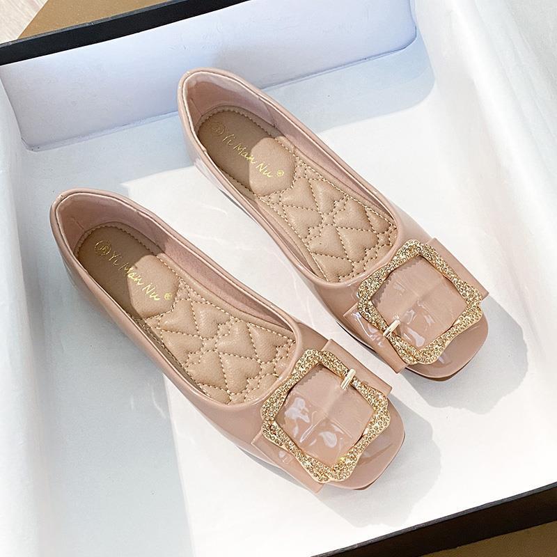 Zapatos casuales de punta cuadrada y corte bajo, súper versátiles