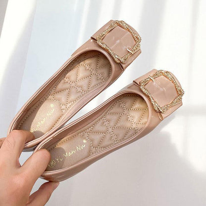 Zapatos casuales de punta cuadrada y corte bajo, súper versátiles