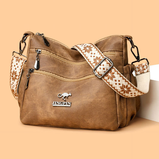 Bolso bandolera resistente de piel suave