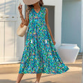 Vestido largo sin mangas estampado