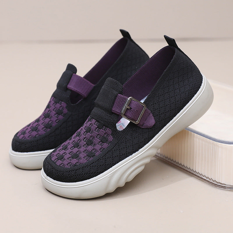 Zapatos casuales ligeros sin cordones con suela gruesa