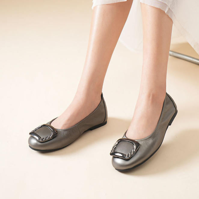 Zapatos casuales de piel de res de primera capa con suela suave