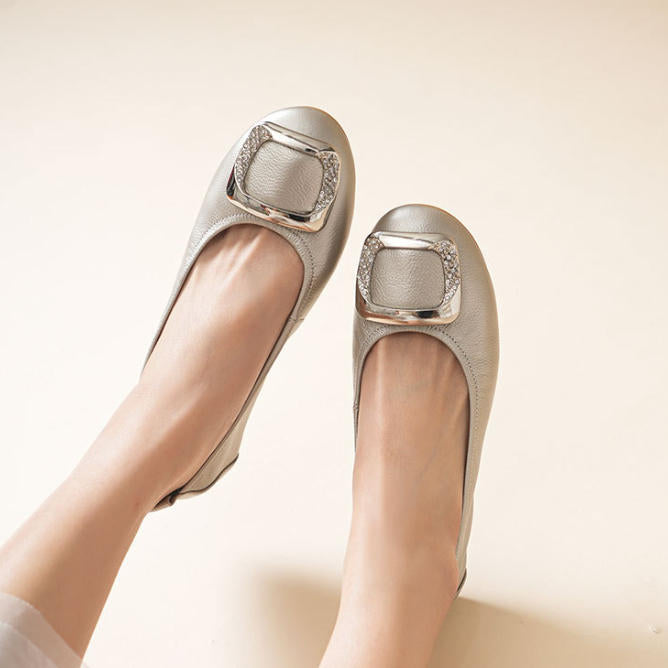 Zapatos casuales de piel de res de primera capa con suela suave